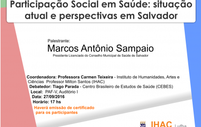 IHAC promove palestra sobre Participação Social em Saúde