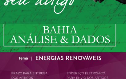 Superintendência de Estudos Econômicos e Sociais da Bahia (SEI) receberá artigos para publicação na revista Bahia Análise & Dados até o dia 18 de julho