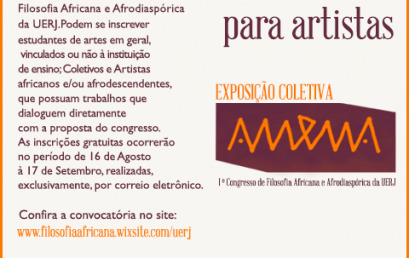 Inscrições abertas para a exposição coletiva AMEWA, do 1º Congresso de Filosofia Africana e Afrodiaspórica da UERJ