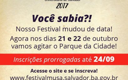 Festival de Música Universitária de Salvador – MUSA 2017 acontece em novas datas