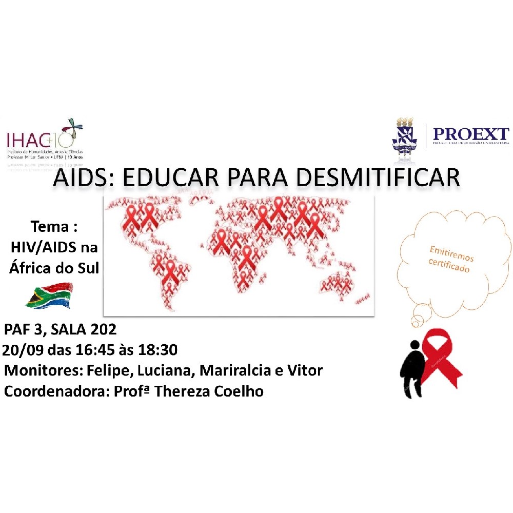 Próximo encontro “HIV/AIDS: Educar para desmistificar” acontece no dia 20 de setembro
