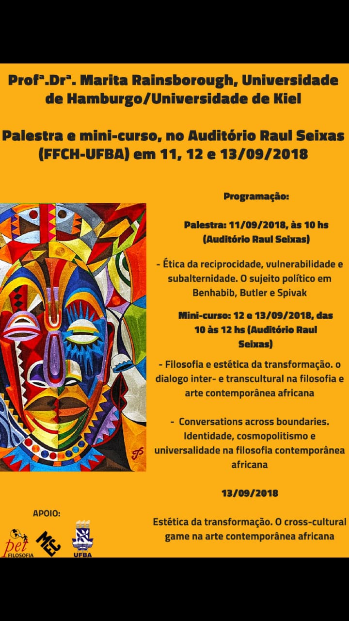 Filosofia e Arte africanas na contemporaneidade são tema de palestra e mini-curso na FFCH/UFBA