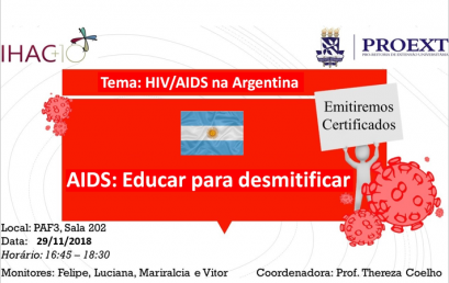 Nesta quinta-feira (29) ocorre mais um encontro dialógico do projeto “HIV/AIDS: Educar para desmitificar”