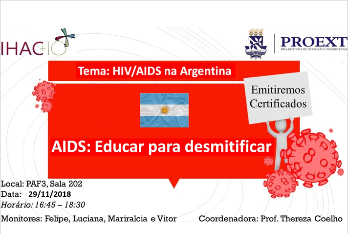 Nesta quinta-feira (29) ocorre mais um encontro dialógico do projeto “HIV/AIDS: Educar para desmitificar”