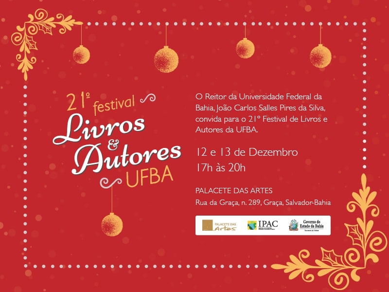 21° Festival de Livros e Autores da UFBA acontece nos dias 12 e 13 de dezembro