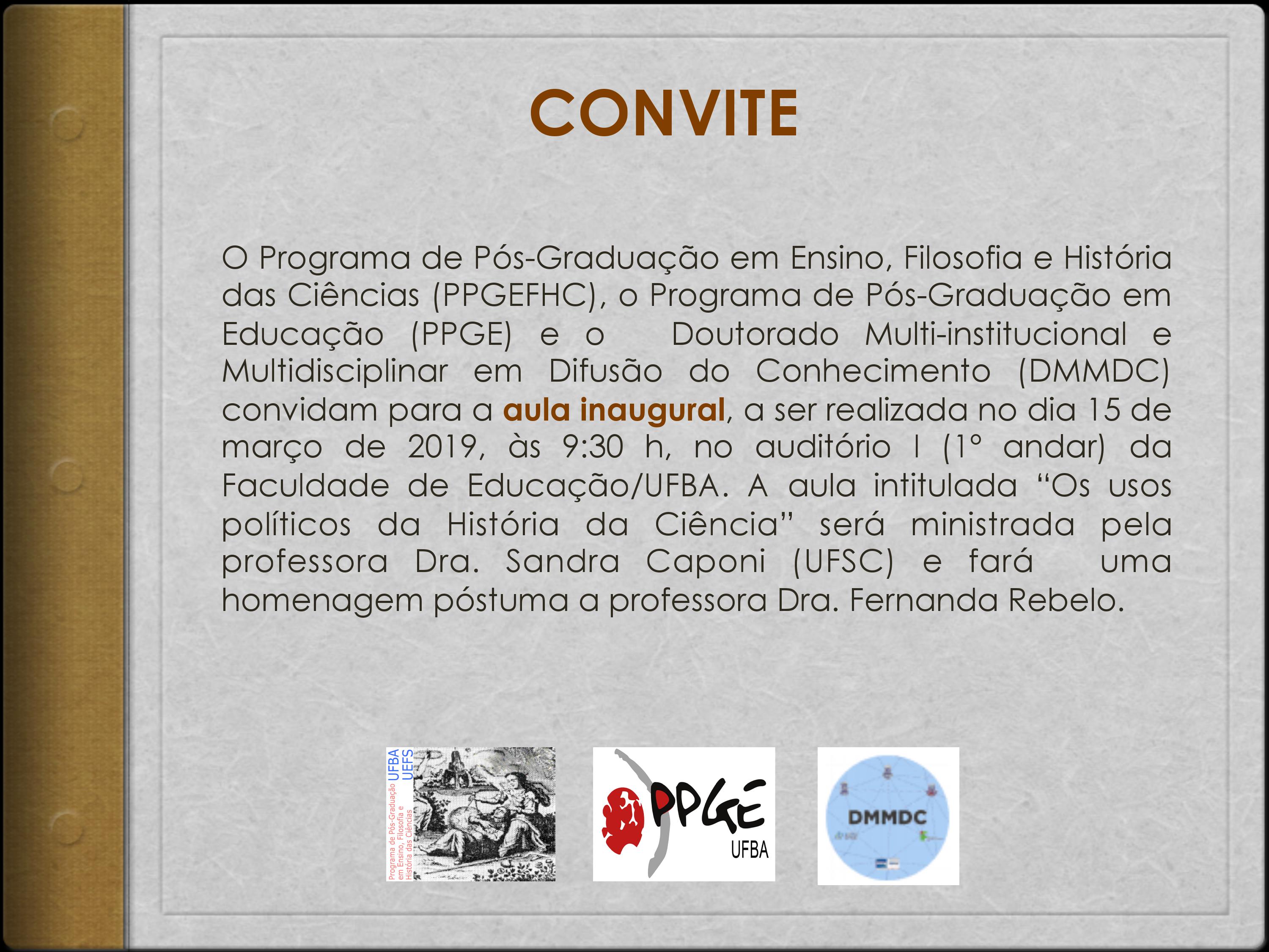 Aula Inaugural de Pós-Graduação presta homenagem póstuma à professora do IHAC Fernanda Rebelo
