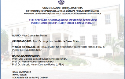 Dissertação: Qualidade na educação superior brasileira: a perspectiva docente