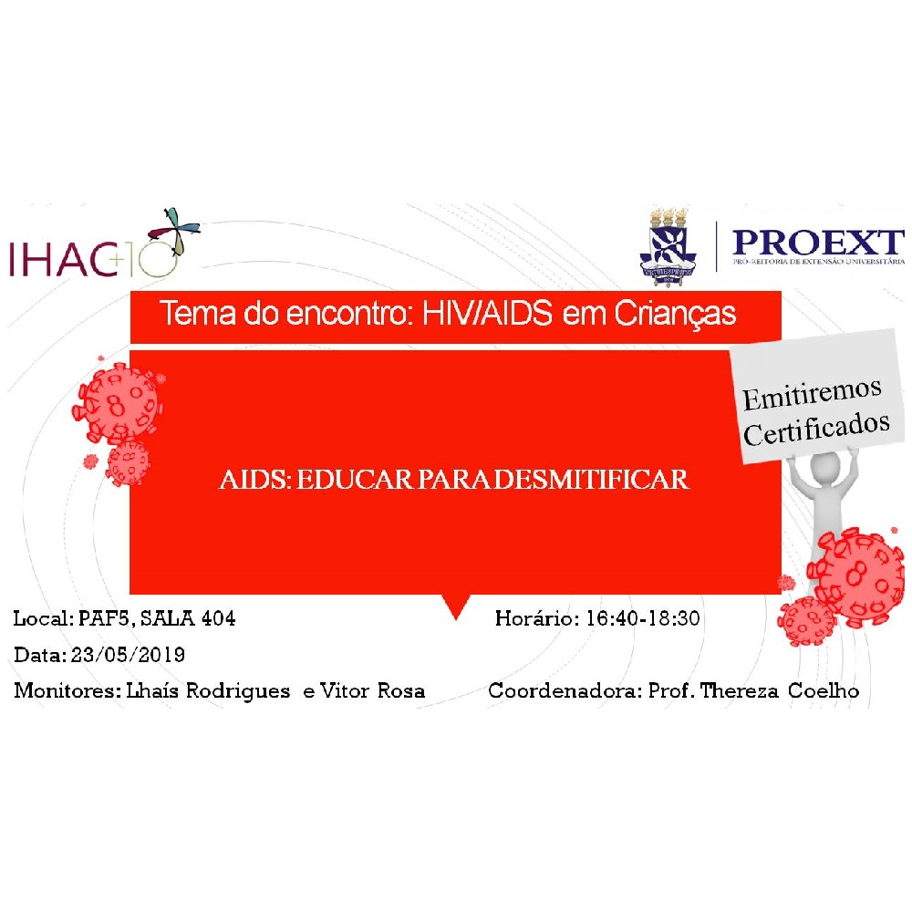 Edição da próxima quinta-feira do encontro “HIV/AIDS: Educar para desmitificar” discute “HIV/AIDS em crianças”