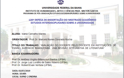 Dissertação: “AVALIAÇÃO DO DOCENTE PELO DISCENTE EM INSTITUIÇÕES DE ENSINO SUPERIOR BRASILEIRAS: UMA REVISÃO INTEGRATIVA DE LITERATURA”