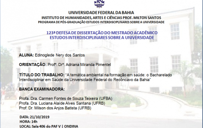 A temática ambiental na formação em saúde: o Bacharelado Interdisciplinar em Saúde da Universidade Federal do Recôncavo da Bahia