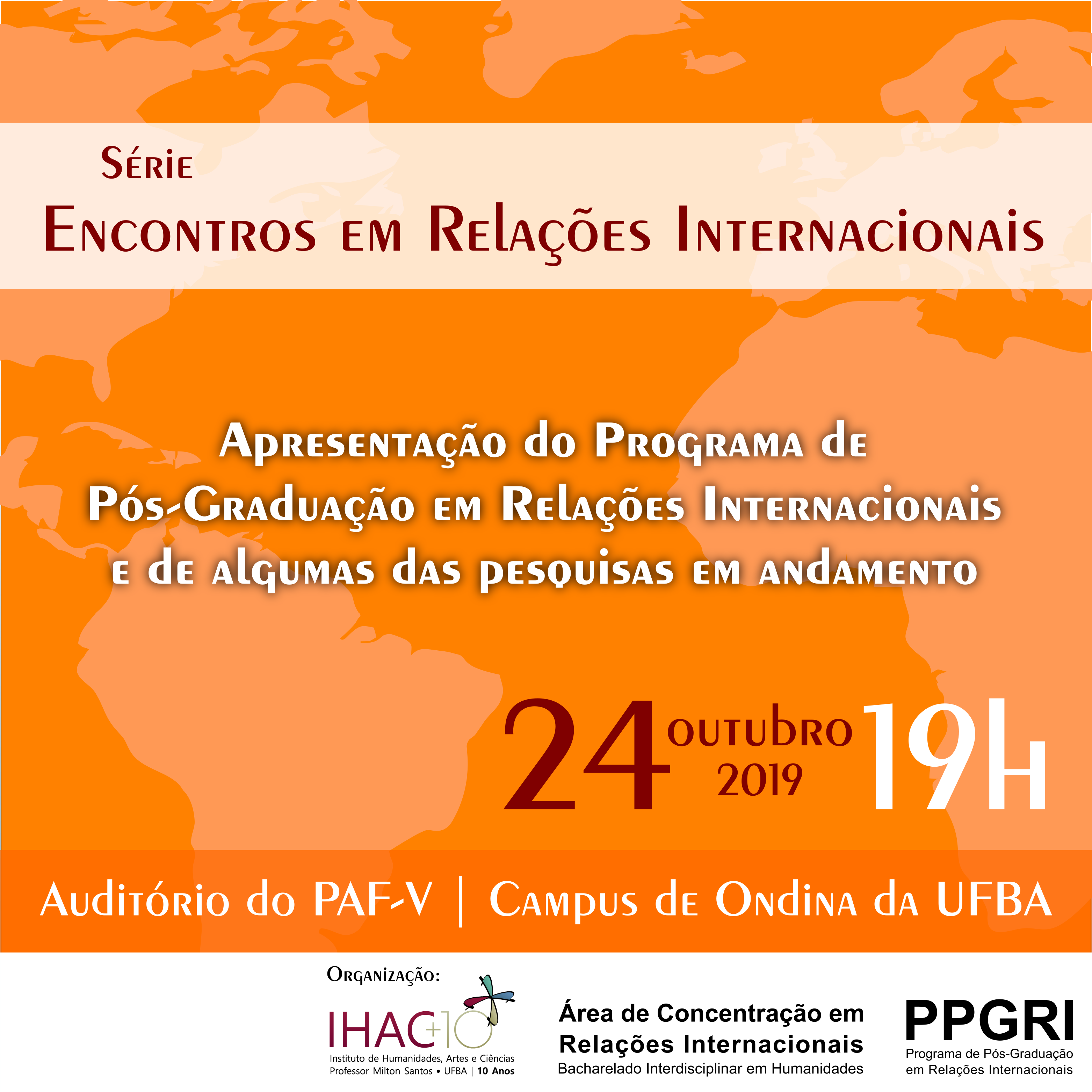Próxima edição dos “Encontros em Relações Internacionais” apresenta o PPGRI e pesquisas em andamento