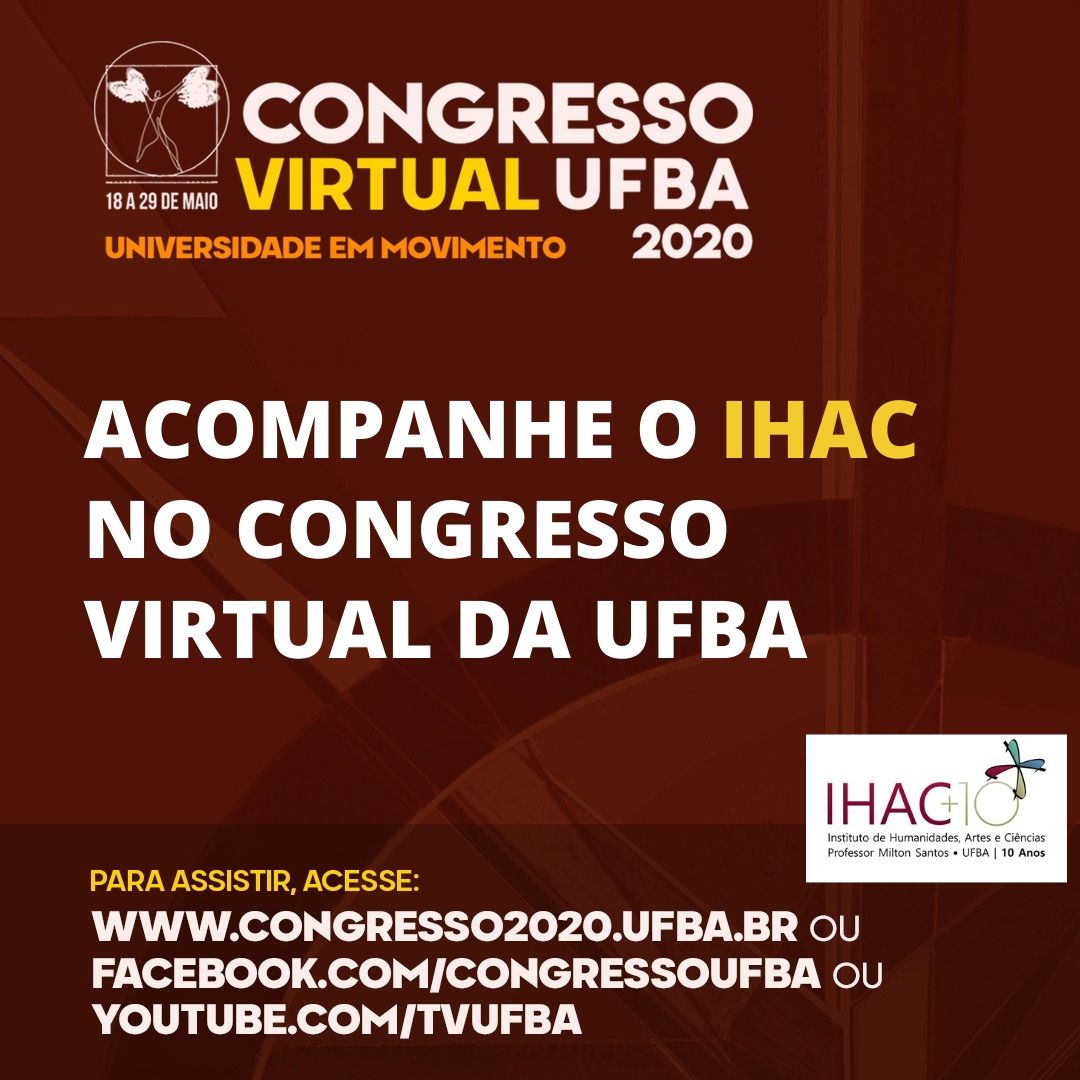 Acompanhe o IHAC no Congresso Virtual da UFBA