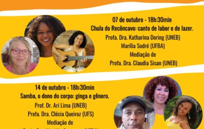 “IV Seminário o samba mandou me chamar: labor e ginga” acontecerá em formato virtual nos dias 7 e 14 de outubro