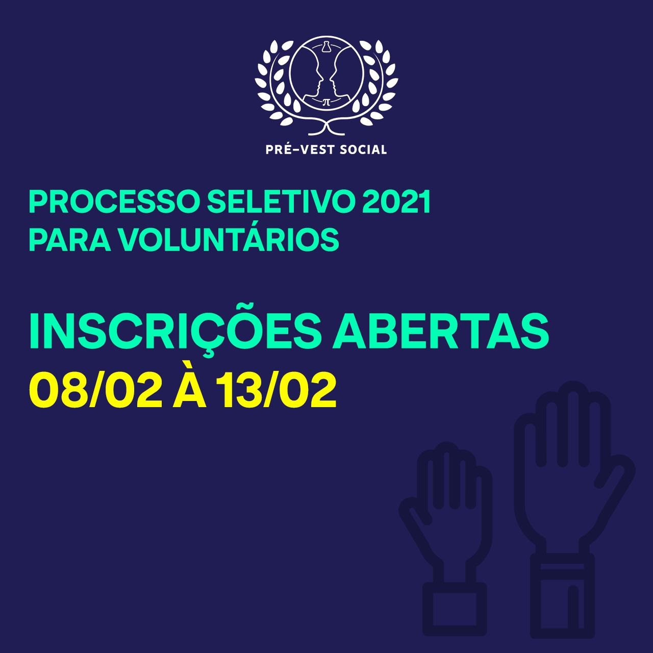 Pré Vest Social abre inscrições para voluntários em 2021