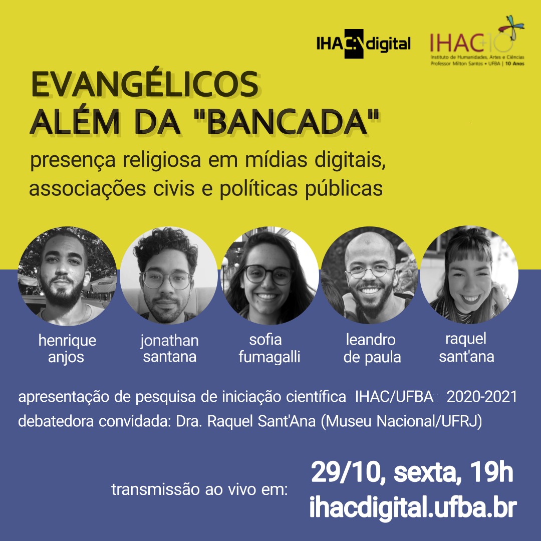 Pesquisadores apresentam projeto “Evangélicos Além da ‘Bancada'” em transmissão no IHAC Digital