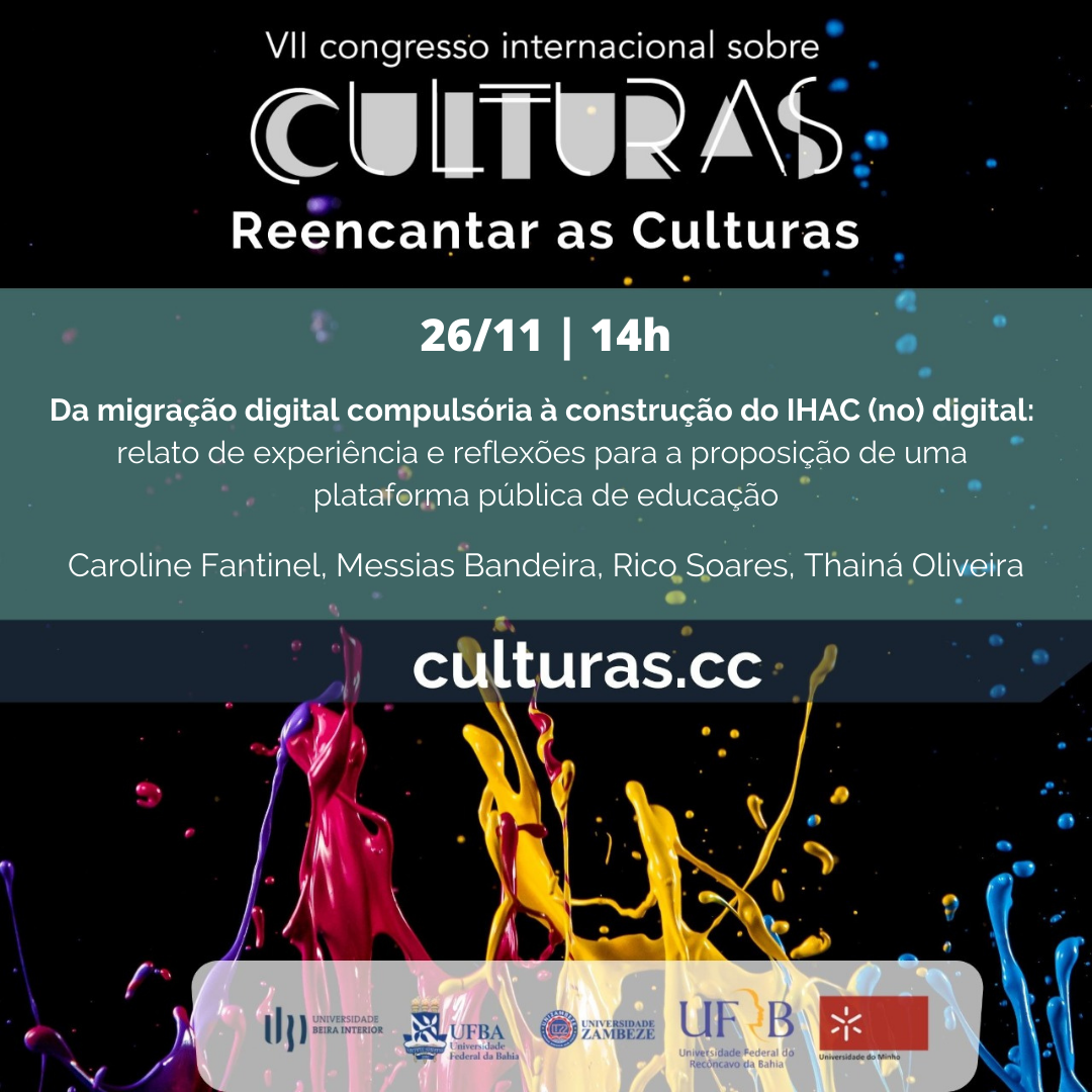 IHAC Digital será tema de apresentação no VII Congresso Internacional sobre Culturas