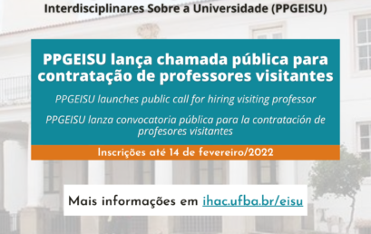 PPGEISU lança chamada pública para contratação de professores visitantes