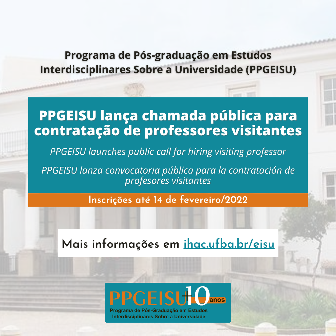PPGEISU launches public call for hiring visiting professor