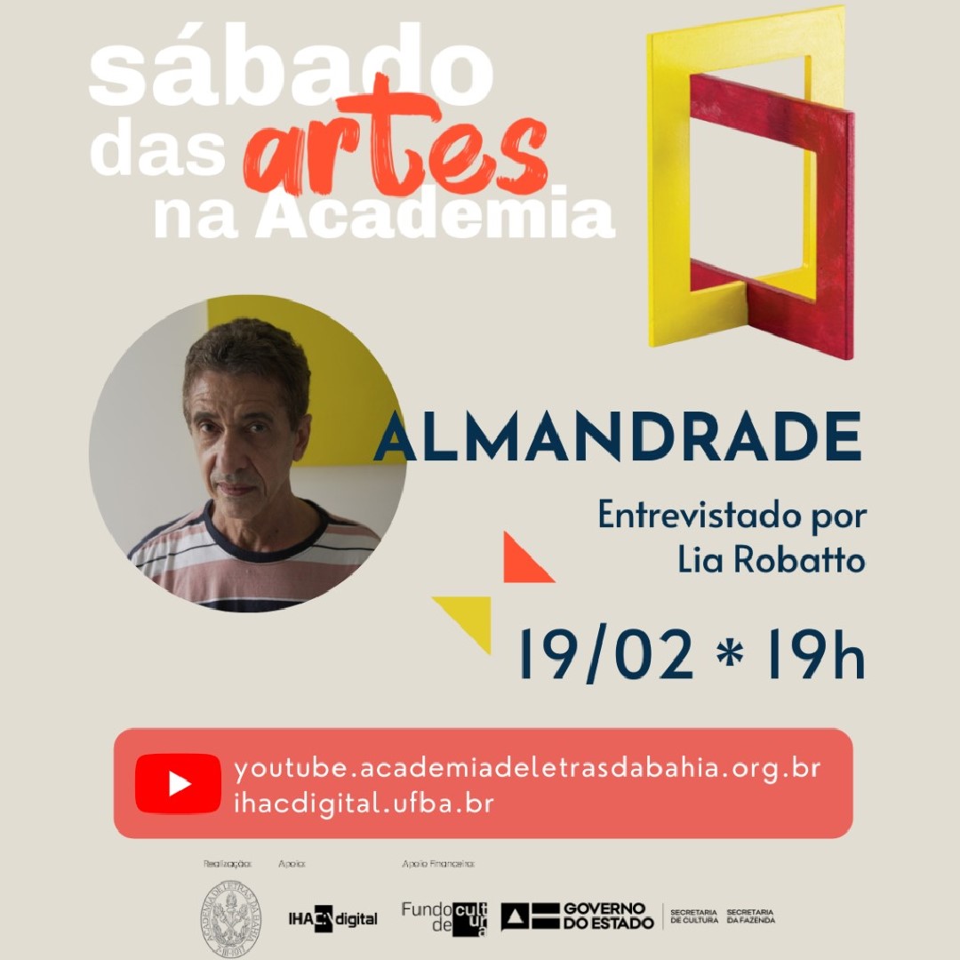 Almandrade abre a nova temporada do Sábado das Artes na ALB, com transmissão no IHAC Digital