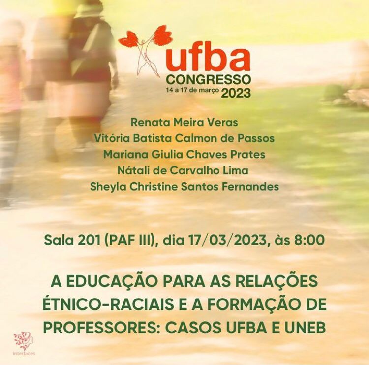 #CongressoUFBA2023 | A Educação para as Relações Étnico-Raciais e a Formação de Professores: casos UFBA e UNEB