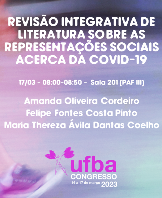 #CongressoUFBA2023 | Revisão Integrativa de Literatura Sobre as Representações Sociais Acerca da COVID-19