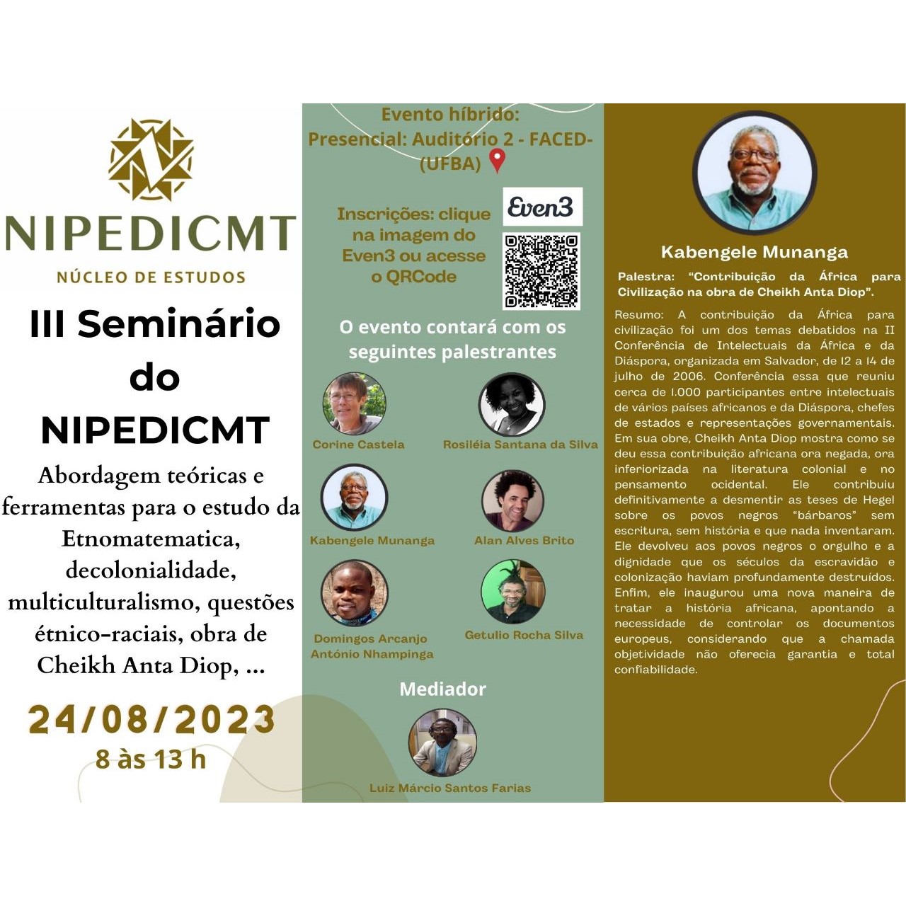 III Seminário do NIPEDICMT acontece em agosto com mediação de docente do IHAC