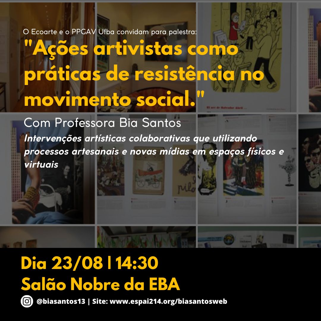 Ecoarte e PPGAV realizam palestra sobre artivismo e movimento social com Bia Santos