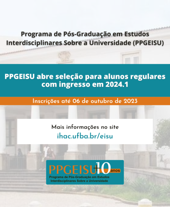 PPGEISU abre seleção para alunos regulares com ingresso em 2024.1