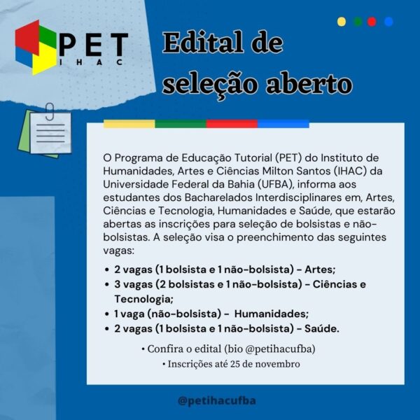 Inscrições prorrogadas para programas que selecionam bolsistas e