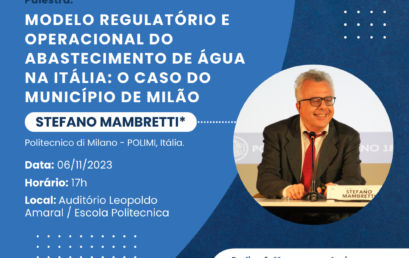 Professor visitante do PEI/Politécnica apresenta palestra sobre modelo regulatório e operacional do abastecimento de água na Itália