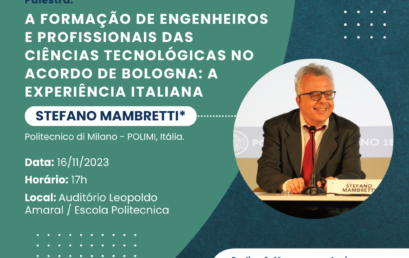 Professor visitante do PEI/Politécnica apresenta palestra sobre formação de engenheiros e profissionais das C&T no acordo de Bologna