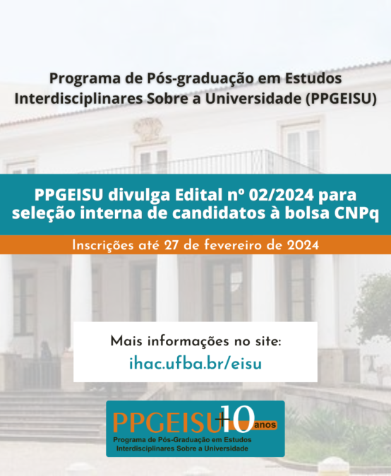 PPGEISU divulga Edital nº 02/2024 para seleção interna de candidatos à bolsa CNPq