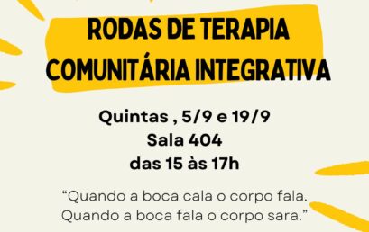 Primeira sessão de setembro/2024 da Roda de Terapia Comunitária Integrativa acontece no dia 05