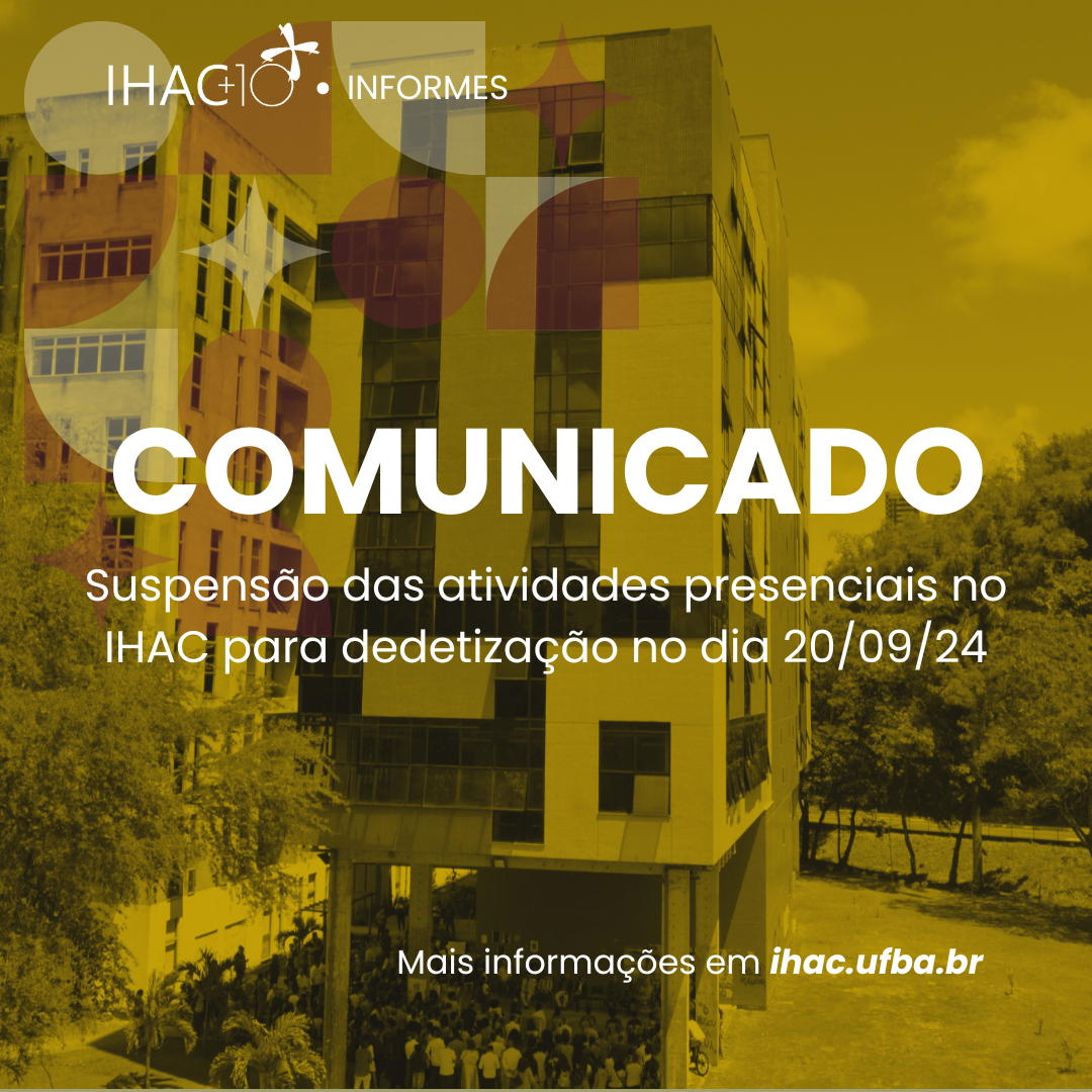 Suspensão das atividades presenciais no IHAC para dedetização no dia 20/09/24