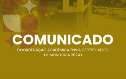 Comunicado: certificados de Monitoria IHAC 2024.1