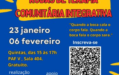 Próxima edição da Roda de Terapia Comunitária Integrativa acontece no dia 6 de fevereiro