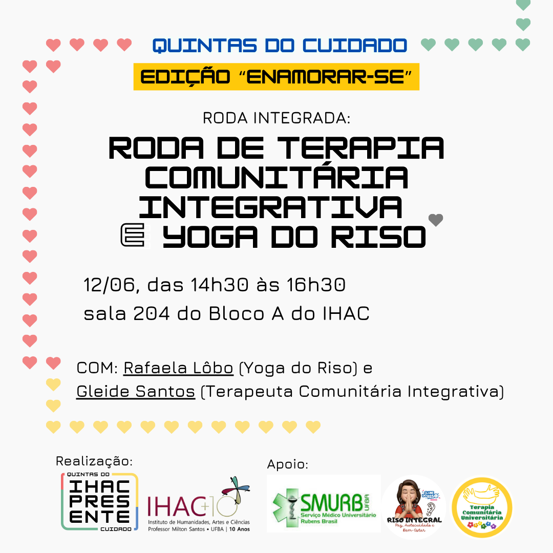 Segunda edição das Quintas do Cuidado acontece no dia 12/06 com um convite para o enamorar-se 