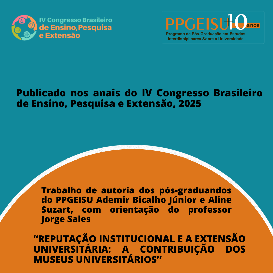 Doutorando e mestranda do PPGEISU têm trabalho publicado nos anais do IV Congresso Brasileiro de Ensino, Pesquisa e Extensão