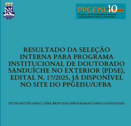 Resultado da Seleção Interna de Candidata(o) para Bolsas de Doutorado Sanduíche no Exterior (Edital nº 03/2025)
