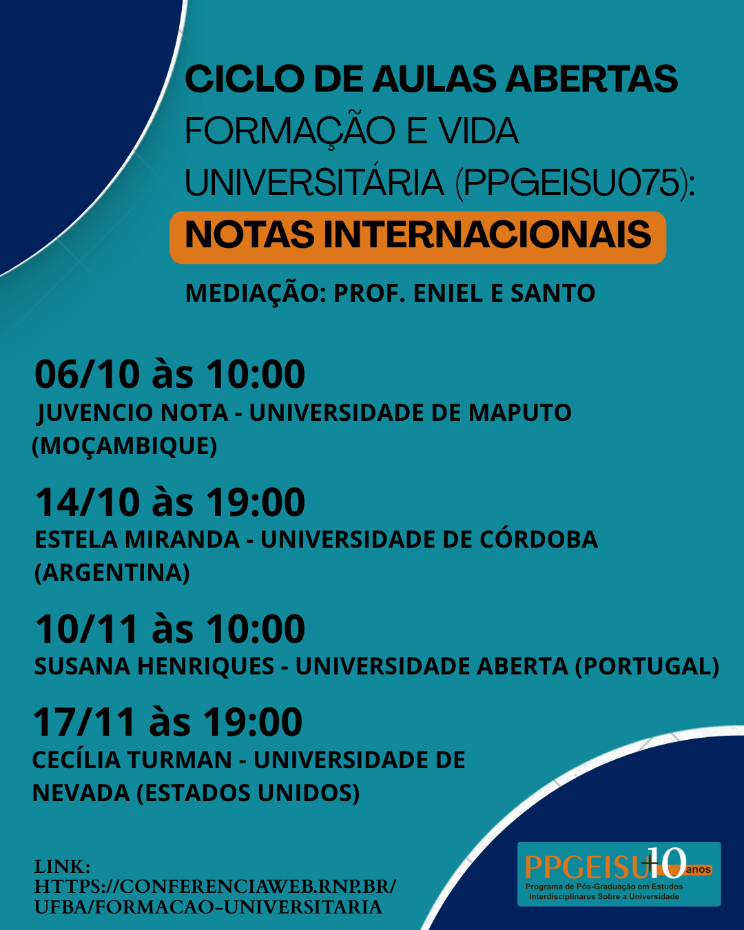 Ciclo de Aulas Abertas – Formação e Vida Universitária: notas internacionais