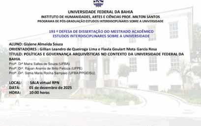 Políticas e Governanças Arquivísticas no Contexto da Universidade Federal da Bahia