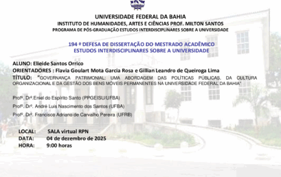 Governança Patrimonial: Uma Abordagem das Políticas Públicas, da Cultura Organizacional e da Gestão dos Bens Móveis Permanentes na Universidade Federal da Bahia